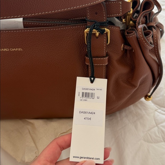 Gerard Darel Tan Leather Shoulder Bag